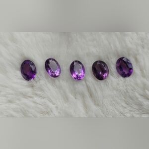 5 Natural Purple Amythest Semi Precious Gemstones Calibrated Faceted 8mm